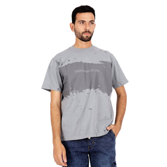 Men’s Short Sleeve T-Shirt – Abstract Paint Effect Graphic Casual Tee