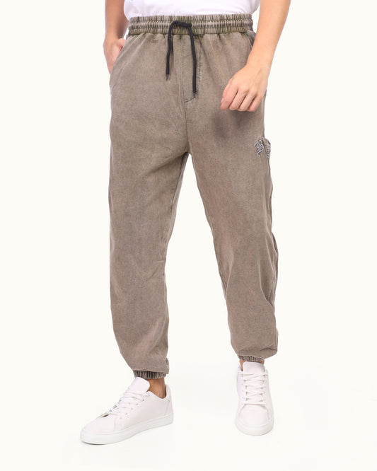 Men’s Jogger Pants – Washed Cotton with Elastic Waist & Relaxed Fit