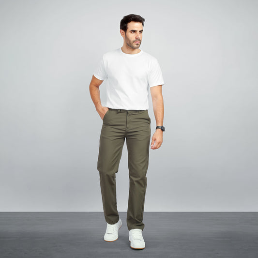 Men's Slim Fit Chino Pants – Stretch Cotton Twill Casual Trousers with Side Pockets