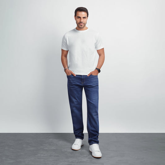 Men's Regular Fit Denim Jeans – Classic Straight Leg Casual Pants