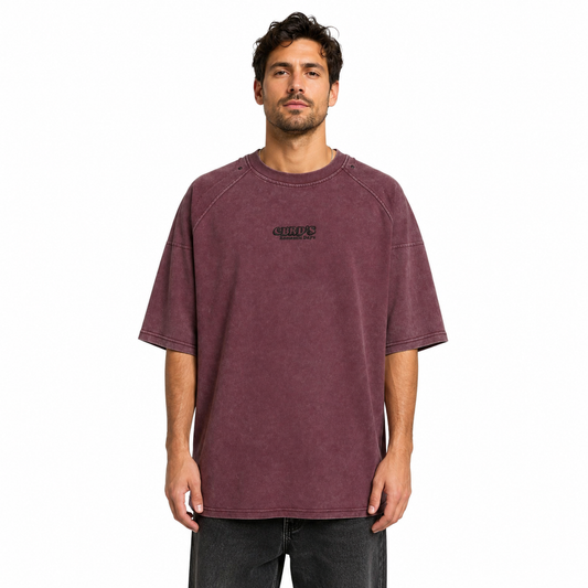 Men’s Washed Oversized T-Shirt – Casual Vintage Half Sleeve Tee