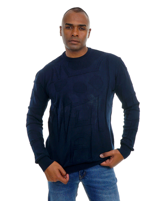 Men’s Textured Knit Pullover Crew Neck Soft Fabric Casual Fit