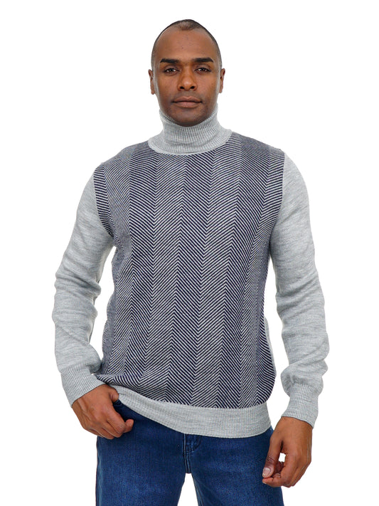 Men’s Turtleneck Knit Sweater Long Sleeve Smart Casual Style