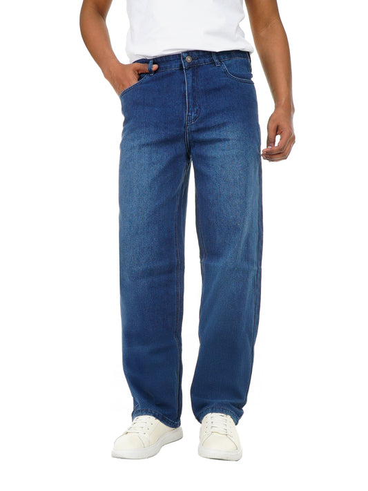 Men’s Wide Leg Denim Jeans – Classic Mid Rise