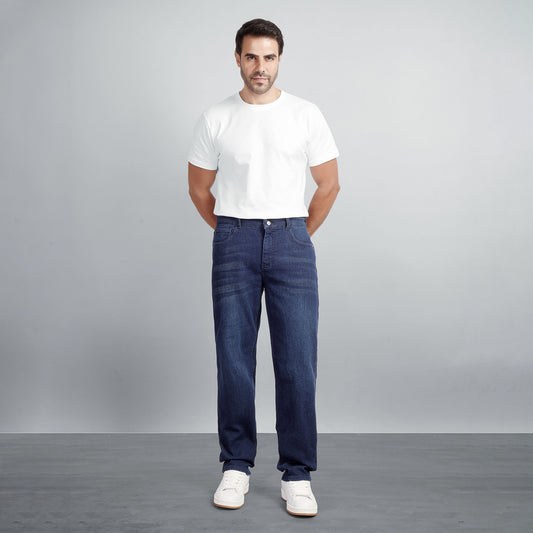 Men's Regular Fit Denim Jeans – Classic Straight Leg Casual Pants