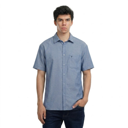 Men’s Short Sleeve Oxford Shirt – Casual Button Down Shirt with Chest Pocket
