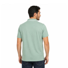 Men’s Polo T-Shirt with Contrast Collar – Casual Half Sleeve Polo