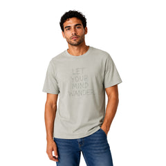 Men's Graphic Cotton T-Shirt – "Let Your Mind Wander" Print | Regular Fit