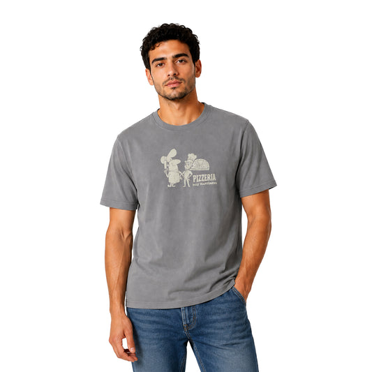 Men's Graphic Cotton T-Shirt – Pizzeria Print | Regular Fit