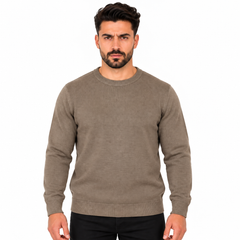 Men's Classic Crew Neck Knitted Sweater – Long Sleeve Pullover Jumper