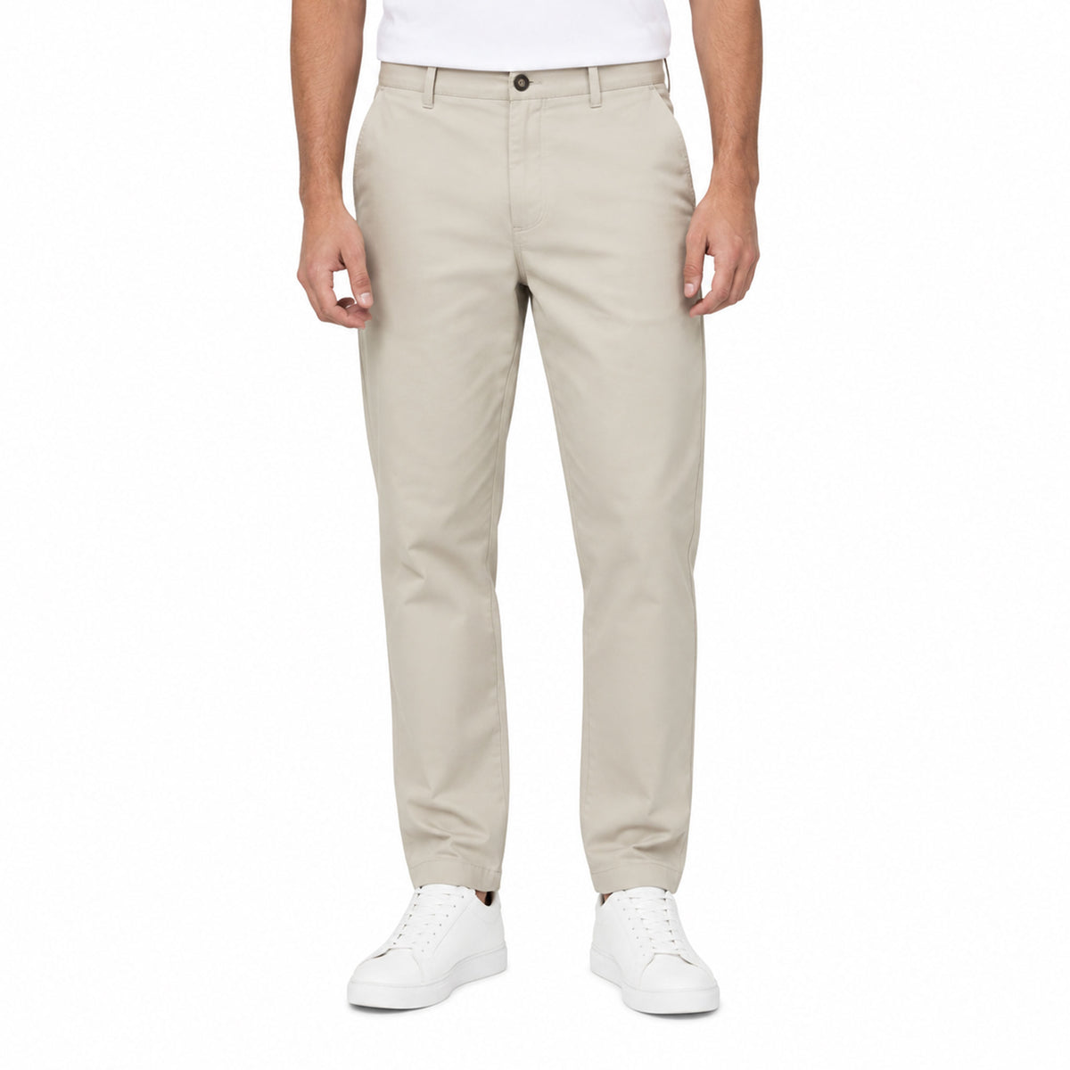 Men's Slim Fit Chino Pants – Stretch Cotton Twill Casual Trousers with Side Pockets