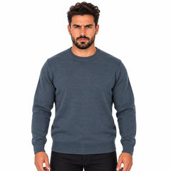 Men's Classic Crew Neck Knitted Sweater – Long Sleeve Pullover Jumper