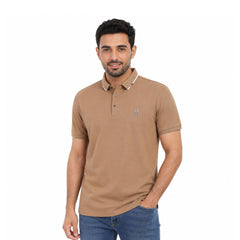 Men’s Polo T-Shirt with Contrast Collar – Casual Half Sleeve Polo