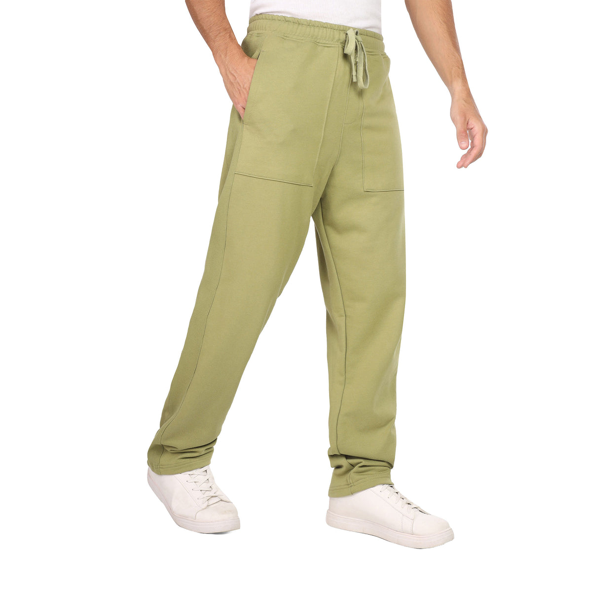 Men’s Cotton Jogger Pants with Drawstring & Front Patch Pockets
