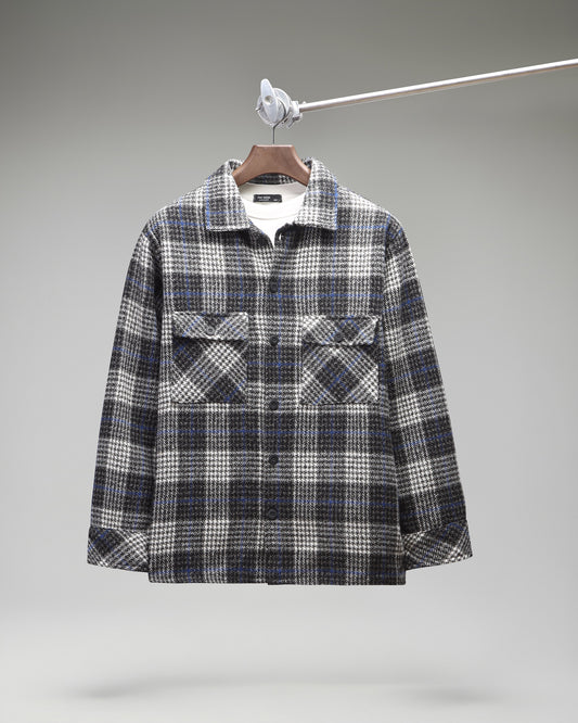 Men’s Plaid Shirt Jacket Long Sleeve Button Front Casual Layering Style