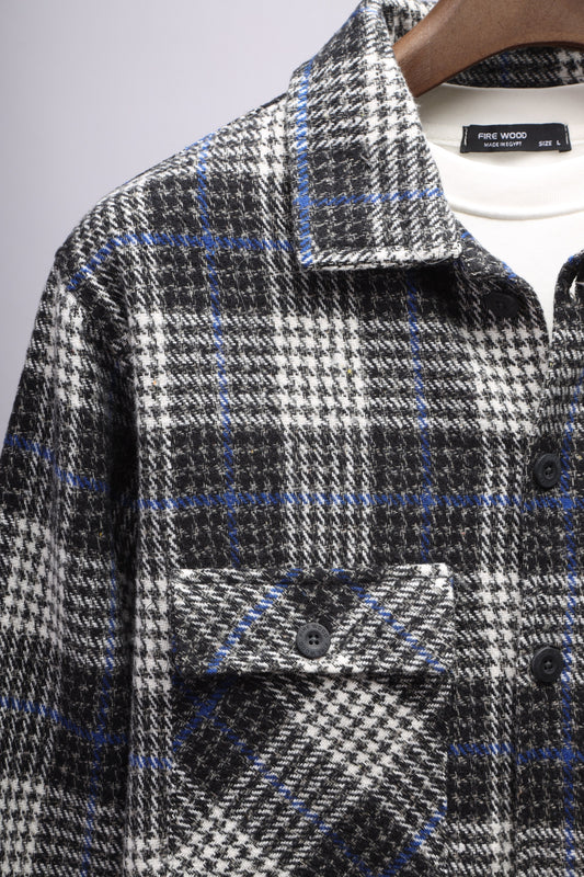 Men’s Plaid Shirt Jacket Long Sleeve Button Front Casual Layering Style
