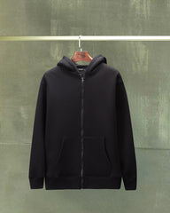 Men’s Solid Zip-Up Hoodie – Soft Cotton Blend, Regular Fit Casual Hooded Jacket