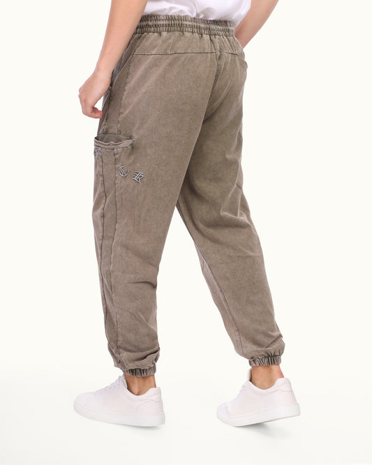Men’s Jogger Pants – Washed Cotton with Elastic Waist & Relaxed Fit