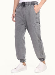 Men’s Jogger Pants – Washed Cotton with Elastic Waist & Relaxed Fit