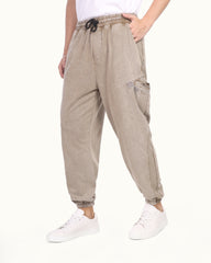 Men’s Jogger Pants – Washed Cotton with Elastic Waist & Relaxed Fit