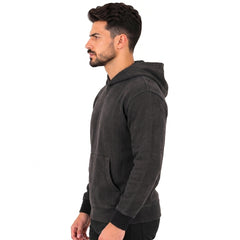 Men's Pullover Hoodie with Kangaroo Pocket, Long Sleeves and Ribbed Cuffs