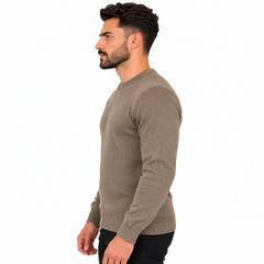 Men's Classic Crew Neck Knitted Sweater – Long Sleeve Pullover Jumper