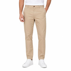 Men's Slim Fit Chino Pants – Stretch Cotton Twill Casual Trousers with Side Pockets