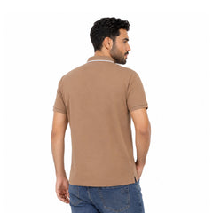 Men’s Polo T-Shirt with Contrast Collar – Casual Half Sleeve Polo
