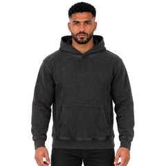 Men's Pullover Hoodie with Kangaroo Pocket, Long Sleeves and Ribbed Cuffs