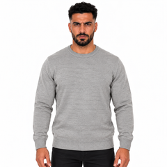 Men's Classic Crew Neck Knitted Sweater – Long Sleeve Pullover Jumper