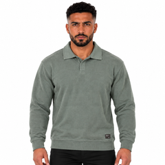 Men's Classic Knitted Polo Sweater – Long Sleeve Pullover Jumper