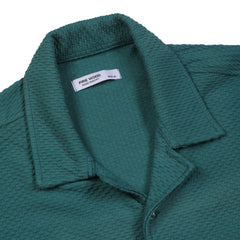 Men’s Textured Short Sleeve Button-Up Shirt – Casual Summer Over shirt