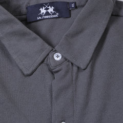 Men's Short Sleeve Button Down Polo Shirt – Embroidered Logo Casual Shirt