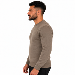 Men's Classic Crew Neck Knitted Sweater – Long Sleeve Pullover Jumper