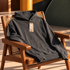 Men's Pullover Hoodie with Kangaroo Pocket, Long Sleeves and Ribbed Cuffs