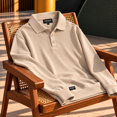 Men's Classic Knitted Polo Sweater – Long Sleeve Pullover Jumper