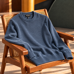 Men's Classic Crew Neck Knitted Sweater – Long Sleeve Pullover Jumper