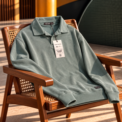 Men's Classic Knitted Polo Sweater – Long Sleeve Pullover Jumper