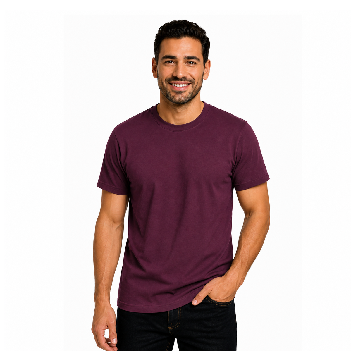 Men’s Short Sleeve T-Shirt – Plain Basic Cotton Casual Tee