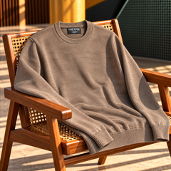 Men's Classic Crew Neck Knitted Sweater – Long Sleeve Pullover Jumper