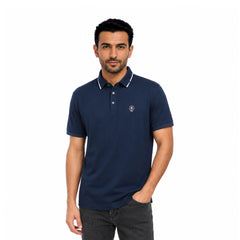 Men’s Polo T-Shirt with Contrast Collar – Casual Half Sleeve Polo