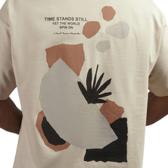 Men's Cotton Graphic Crewneck T-Shirt – "Time Stands Still" Print