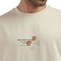 Men's Cotton Graphic Crewneck T-Shirt – "Time Stands Still" Print