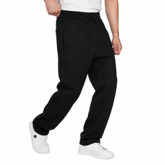 Men's Wide Leg Textured Sweatpants with Drawstring Waist, Relaxed Fit, Side Pockets & Back Pocket