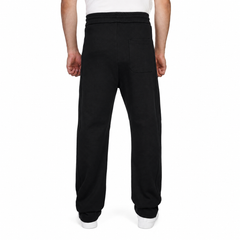 Men's Wide Leg Textured Sweatpants with Drawstring Waist, Relaxed Fit, Side Pockets & Back Pocket