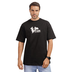 Men's Graphic Cotton T-Shirt – Pizzeria Print | Regular Fit