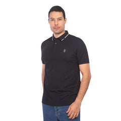 Men’s Polo T-Shirt with Contrast Collar – Casual Half Sleeve Polo