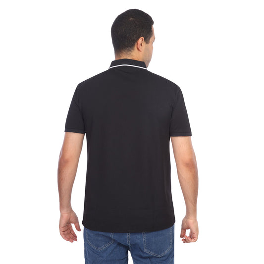 Men’s Polo T-Shirt with Contrast Collar – Casual Half Sleeve Polo