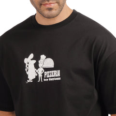 Men's Graphic Cotton T-Shirt – Pizzeria Print | Regular Fit