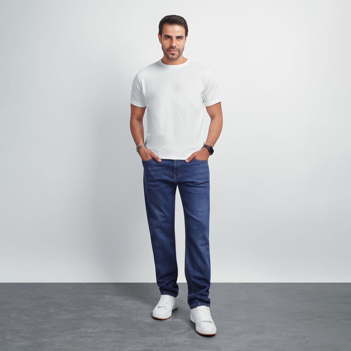 Men's Regular Fit Denim Jeans – Classic Straight Leg Casual Pants